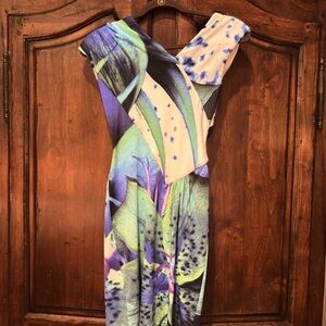A Floral Abstract Sleeveless Dress